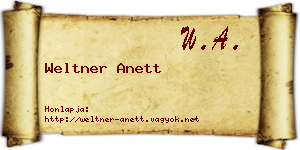 Weltner Anett névjegykártya